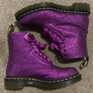 Dr. Marten’s 1460 Pascal Purple Glitter Boots